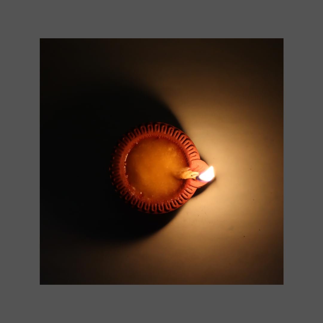 Mahiyash Hand Made Clay Terracotta Decorative Colour Diya (Agalvilaku) for Diwali/Karthigai Deppam No of (100) - Image 4