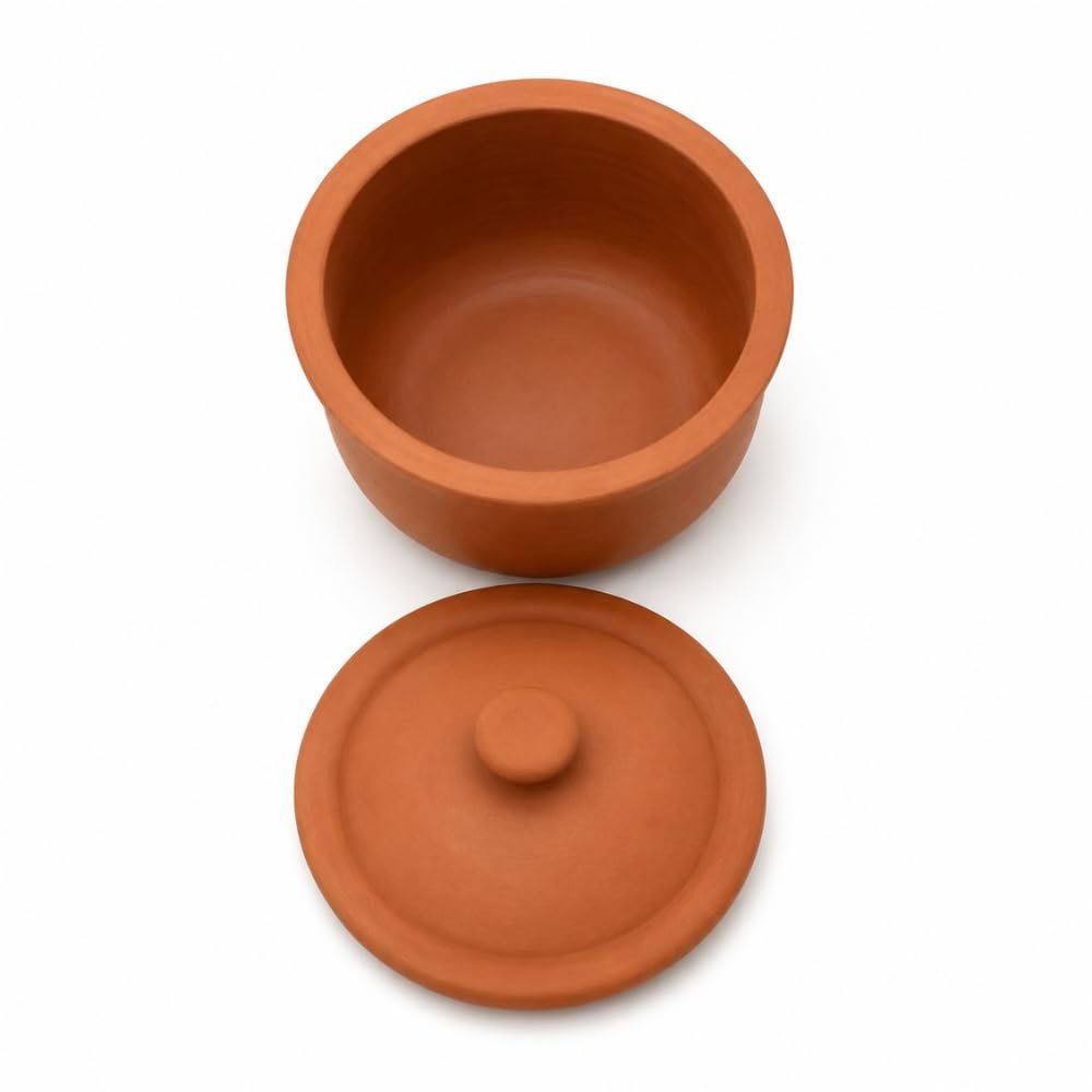 Clay Curd Pot Small with Lid 200ml | Handmade Terracotta Dahi Handi for Homemade Dahi | Natural Unglazed Earthen Pot Salt Setter & Serving Pot | Rustic Traditional Kitchenware Brown - Image 5