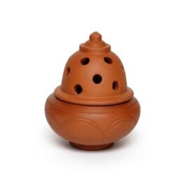 Handcrafted Terracotta Incense Cone Holder with lid | Decorative Sambrani Stand for Pooja Room, Meditation, Festive Decor | Eco-Friendly Clay Agarbatti Dhoop loban Dani/Dhuni burner & Traditional Gift