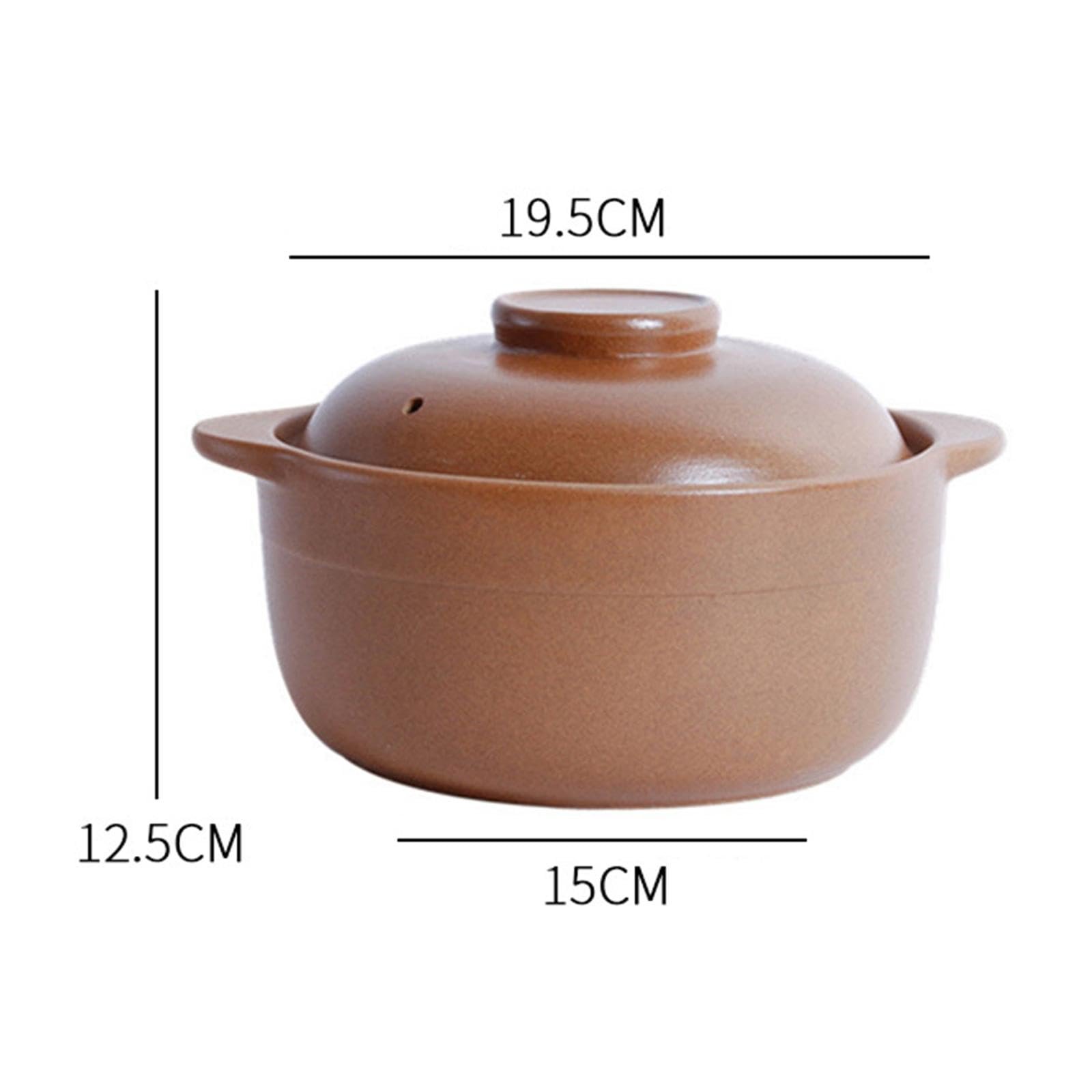 MYADDICTION Earthen Cooking Pot Clay Pot Handmade Traditional Casserole Claypot Rice Pot 1.6L - Image 3