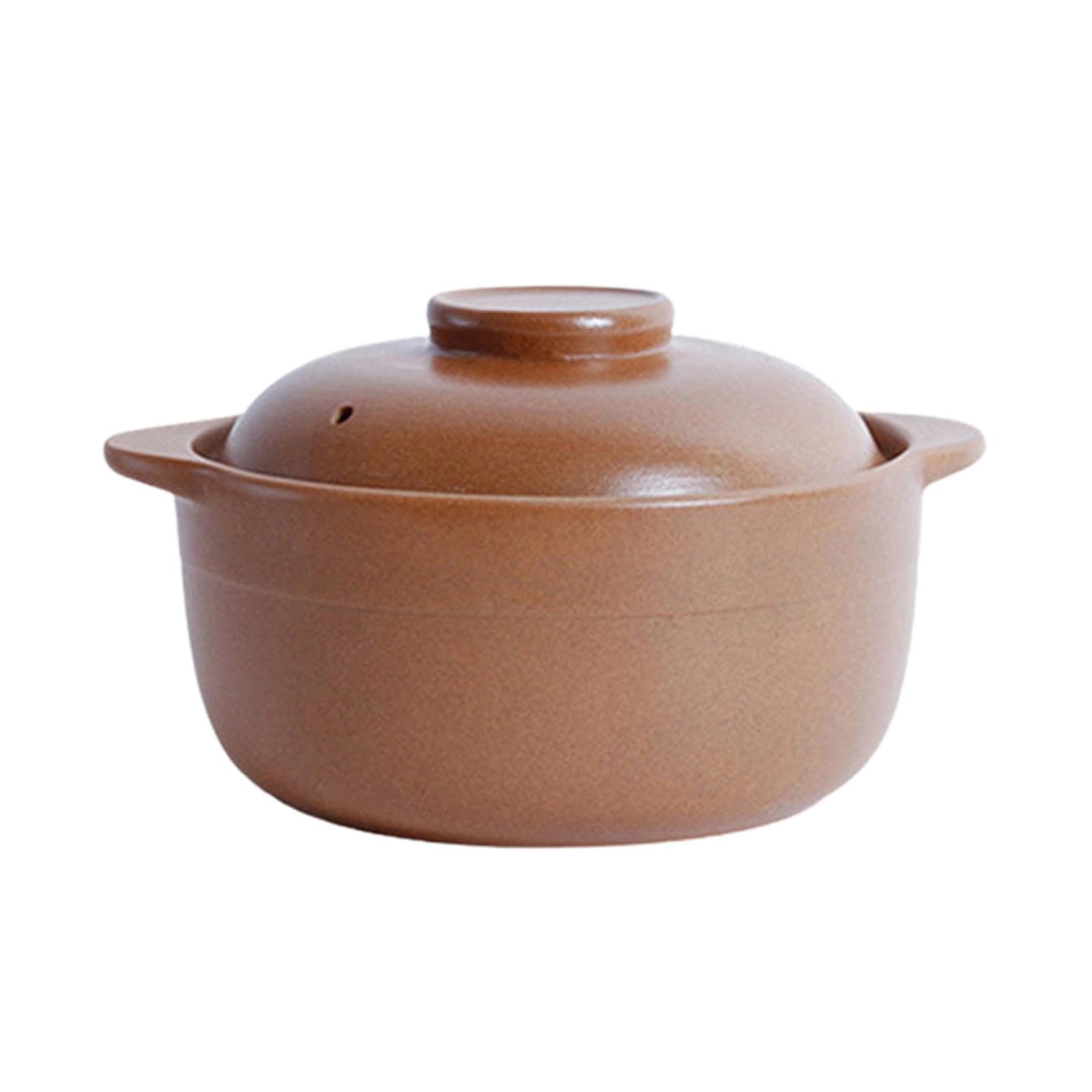 MYADDICTION Earthen Cooking Pot Clay Pot Handmade Traditional Casserole Claypot Rice Pot 1.6L - Image 4