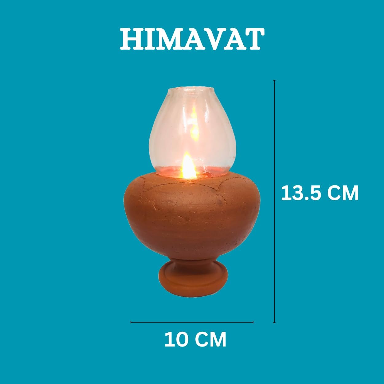 HIMAVAT Handmade Natural Terracotta Clay Chimney Lamp With Glass Cover - Oil Diya for Pooja - Vintage Pack of 5 - Image 8