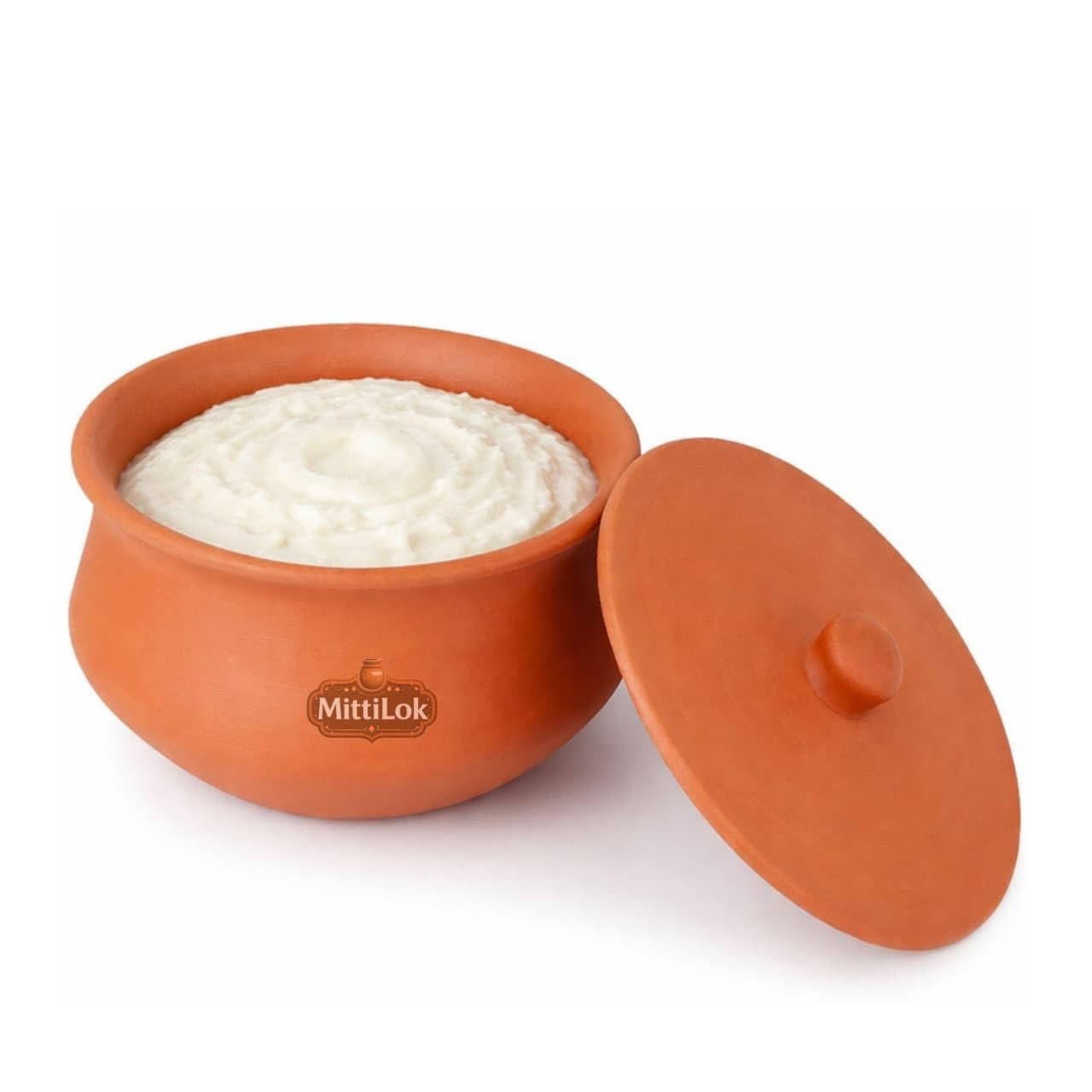 MittiLok Clay Dahi Handi 500ml with Lid | Mitti Ki Dahi Handi for Cooking & Serving | Traditional Terracotta Pot for Chicken, Biryani, Dal & Curry |Unglazed Heat Retention Cookware for Kitchen Use - Image 8