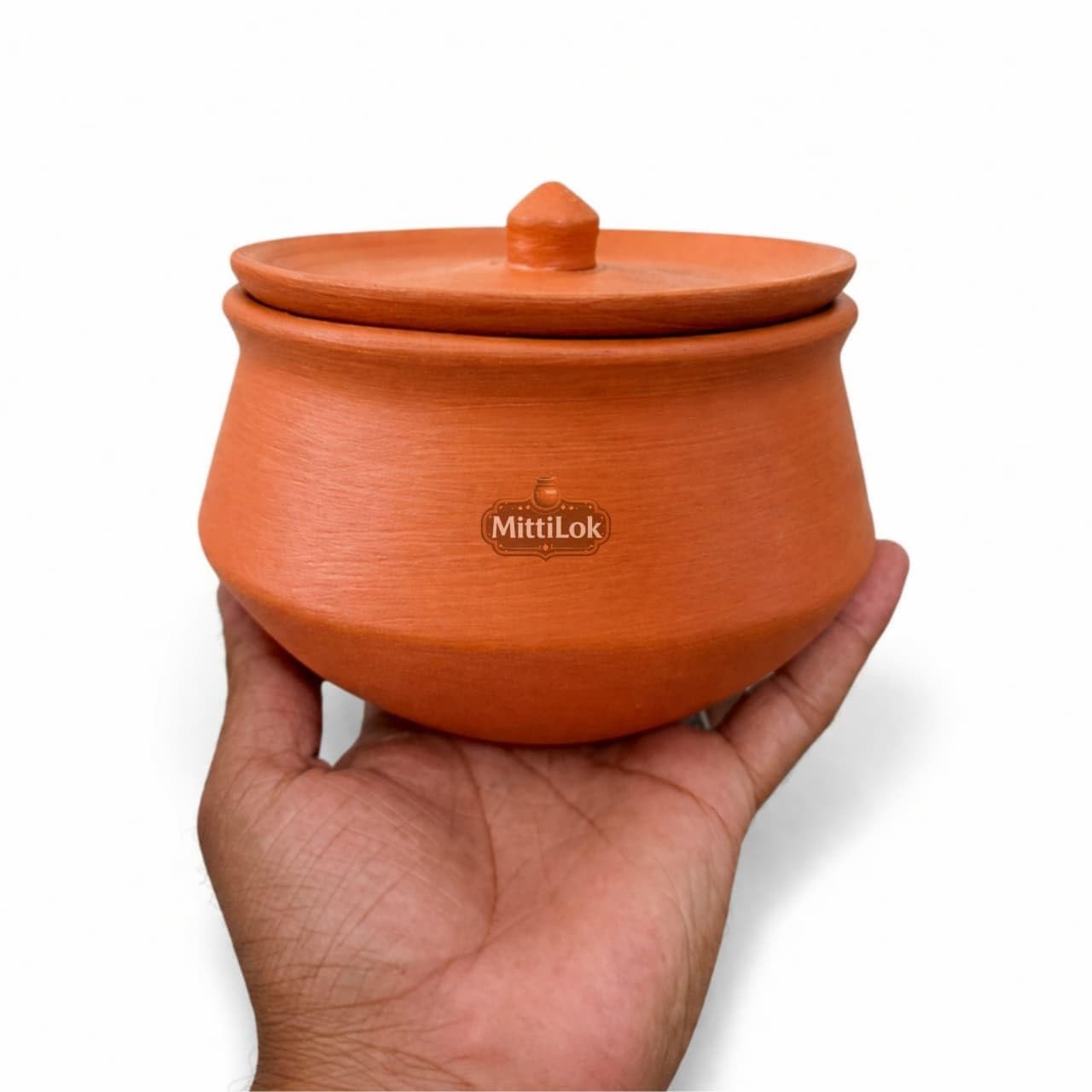 MittiLok Clay Dahi Handi 500ml with Lid | Mitti Ki Dahi Handi for Cooking & Serving | Traditional Terracotta Pot for Chicken, Biryani, Dal & Curry |Unglazed Heat Retention Cookware for Kitchen Use - Image 9