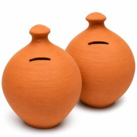 Handmade Terracotta Gullak for Kids & Adults | Large Clay Money Saving Pot | Traditional Mitti Piggy Bank | Coin Bank for Home Savings | Eco-Friendly Earthen Pot | Gift for Children & Family