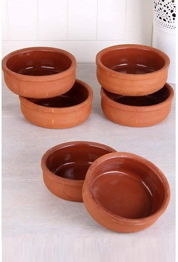 Hitit Terra Turkish Clay Bowl/Slow Cooking/Earth Pottery Bowls Set of 6