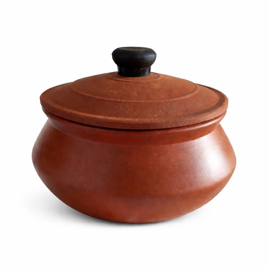 JL Handicraft Earthen Clay Handi 500 ml with Lid | Traditional Mitti Pot for Cooking, Curd & Serving | Natural Terracotta Pot for Kitchen Use