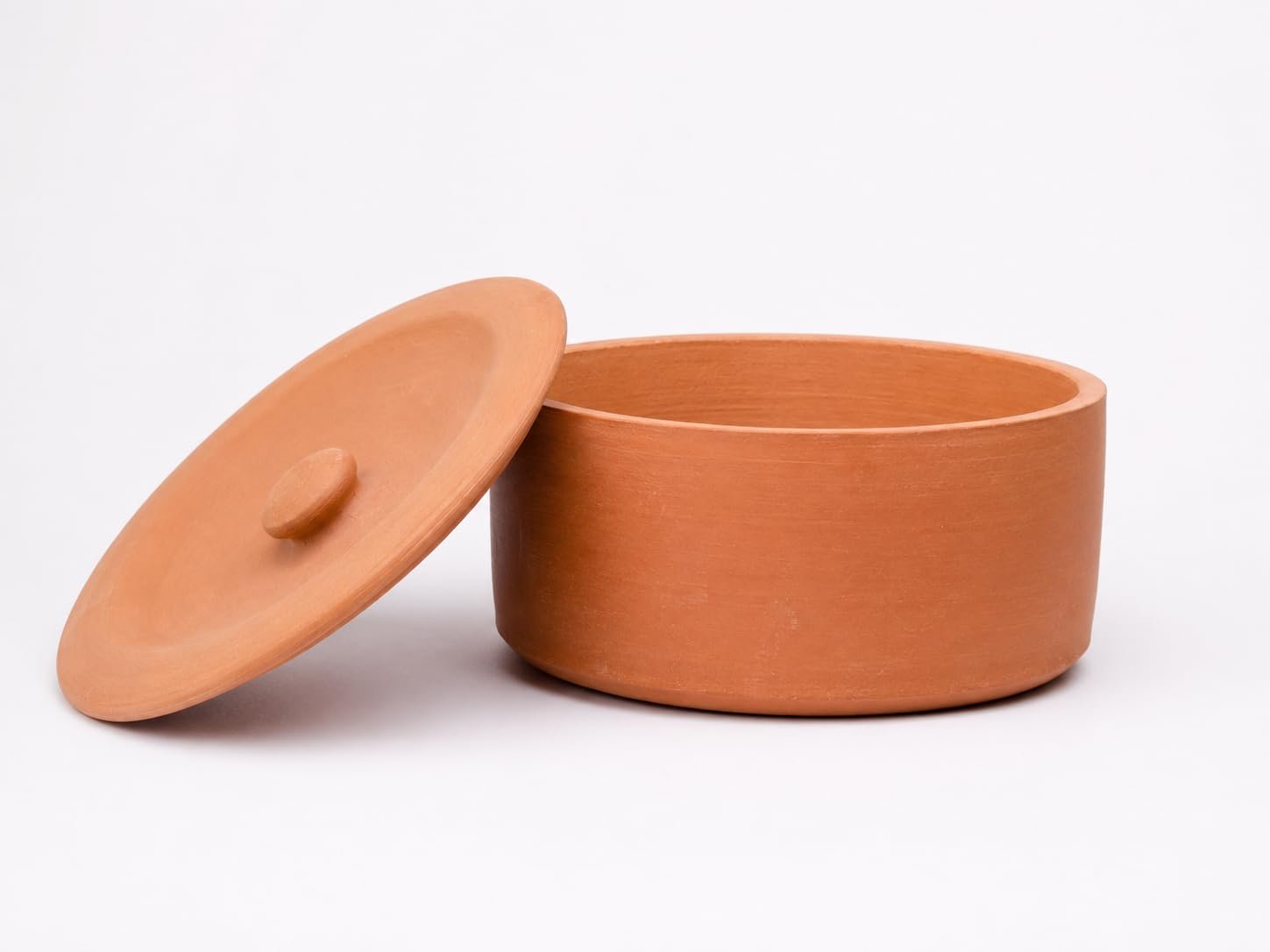 Desi Potters Handmade Flat Dhai Handi Natural Clay Curd Pot | Traditional Unglazed Terracotta Yogurt Maker | Earthen Mitti Bowl for Setting Curd, Serving, Fermentation & Kitchen Use