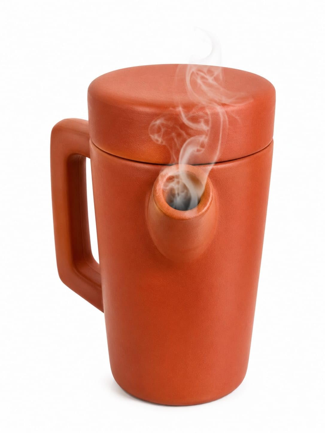 BINDU ELITE ENTERPRISES Natural Terracotta Multi Purpose Clay Flask with Lid&Handel|Natural Clay Matka WaterJug|Earthen Pot for Cool Drinking Water| Beverages|Eco-Friendly Terracota Mud Jug| - Image 3