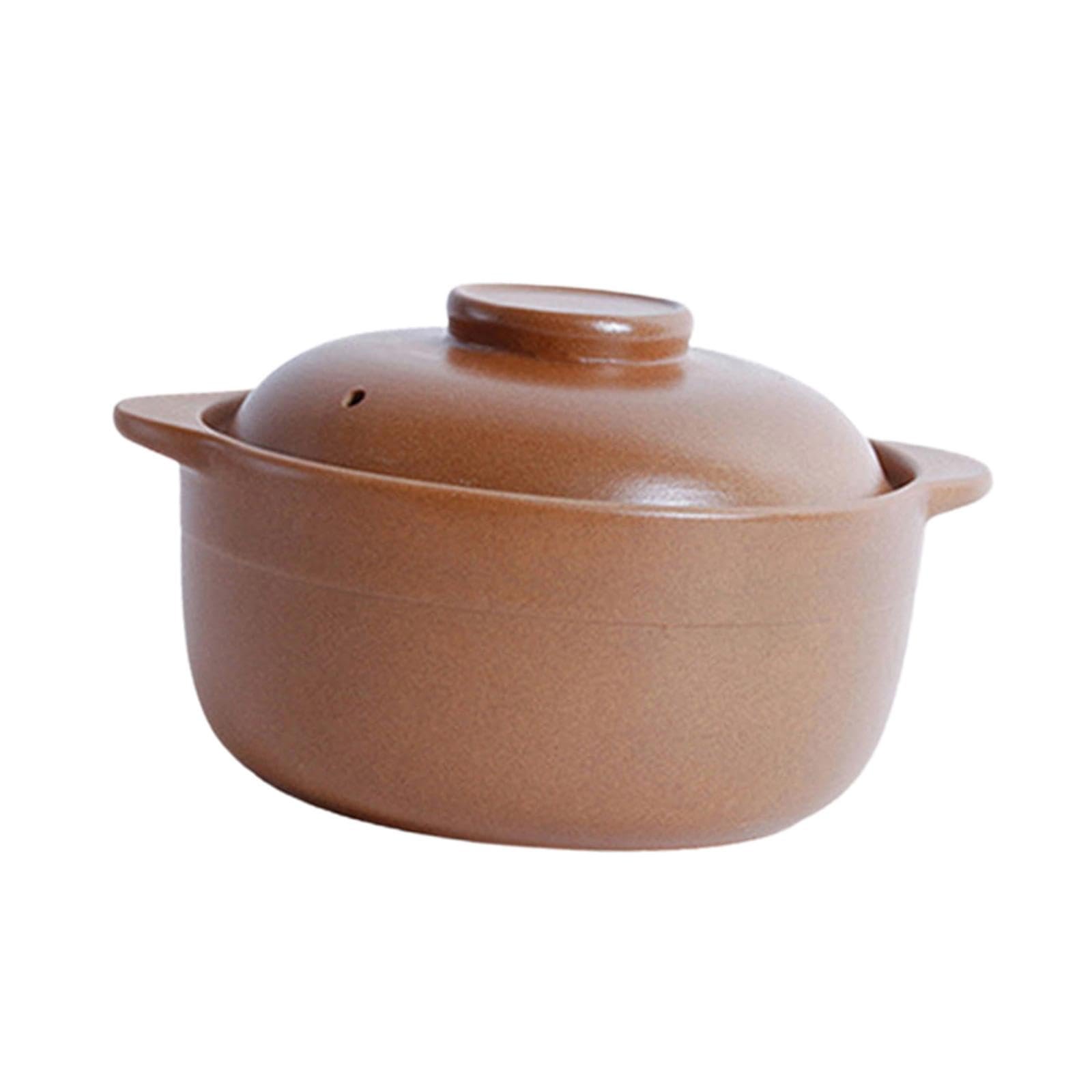 MYADDICTION Earthen Cooking Pot Clay Pot Handmade Traditional Casserole Claypot Rice Pot 1.6L - Image 6
