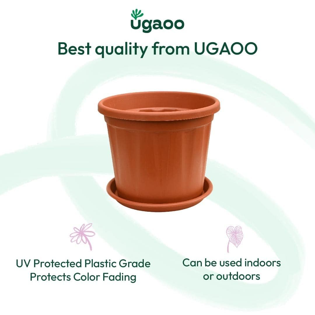 UGAOO UV Treated Gardening Pots with Saucer(Bottom Tray) for Plants – 12 Inch (Terracotta) Plastic Plant Pots | Indoor & Outdoor Planters for Home, Balcony & Garden | Set of 10 - Image 7