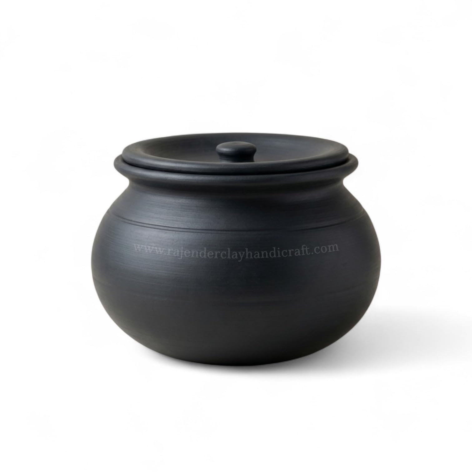 Black Mitti Handi 5 Liter | Handmade Clay Pot for Cooking | Earthen Cookware for Slow Cooking Dal, Curry, Biryani & Sabzi | Natural Eco-Friendly Chemical-Free | Retains Flavor | Gas Stove Safe - Image 2