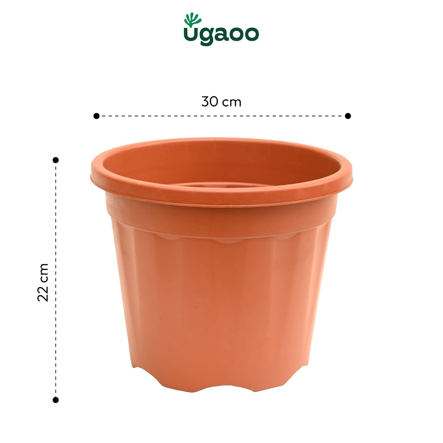 UGAOO UV Treated Gardening Pots with Saucer(Bottom Tray) for Plants – 12 Inch (Terracotta) Plastic Plant Pots | Indoor & Outdoor Planters for Home, Balcony & Garden | Set of 10 - Image 2