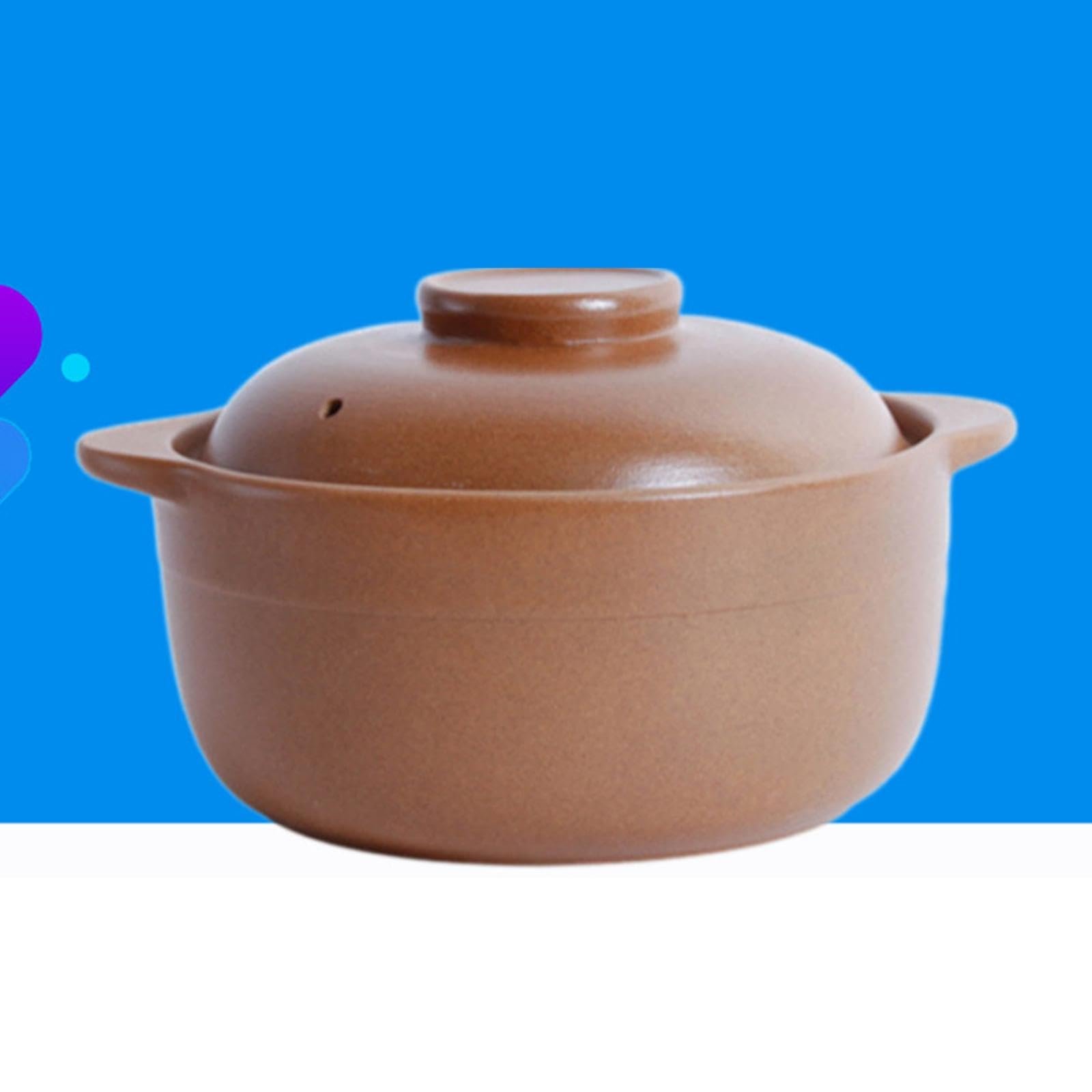 MYADDICTION Earthen Cooking Pot Clay Pot Handmade Traditional Casserole Claypot Rice Pot 1.6L - Image 9