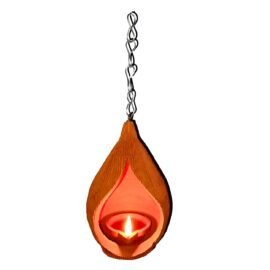 Himavat Terracotta Diya Hanging Lamp Collection Clay mitti Diya Coconut Lamps for Home Decor and Spiritual Illumination, Earthenware (8)