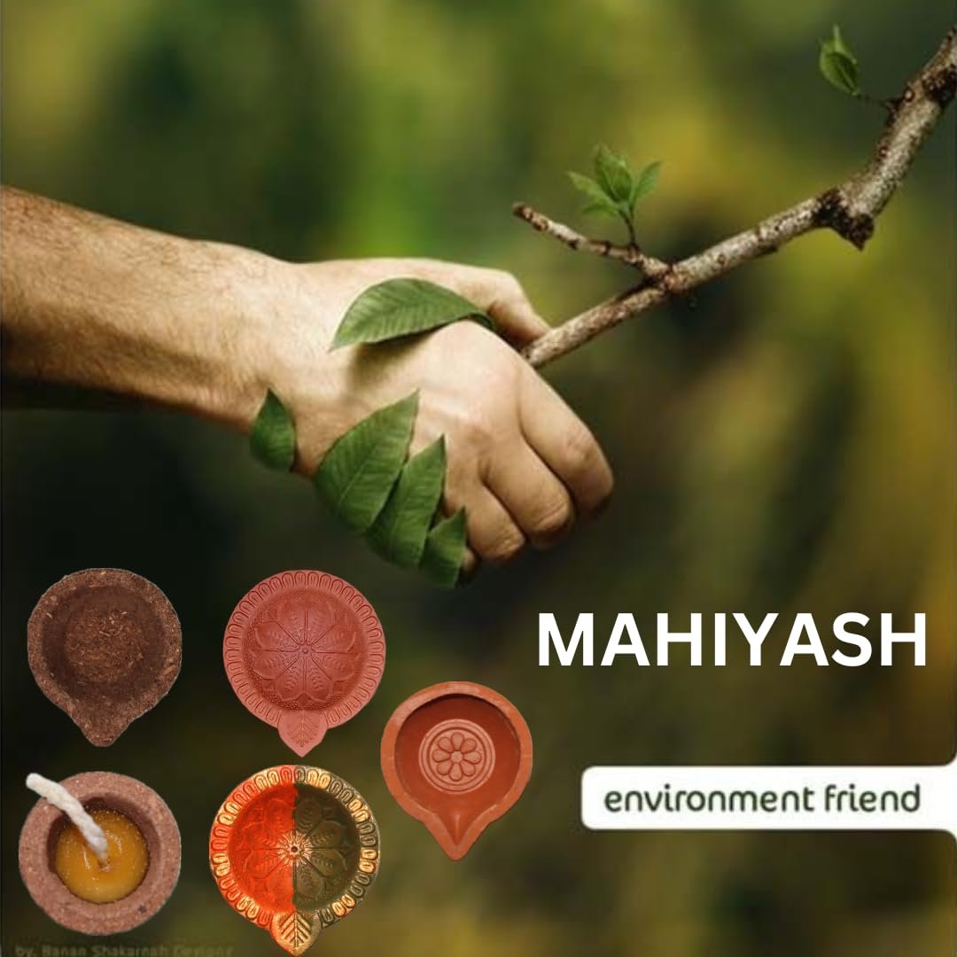 Mahiyash Hand Made Clay Terracotta Decorative Colour Diya (Agalvilaku) for Diwali/Karthigai Deppam No of (100) - Image 6