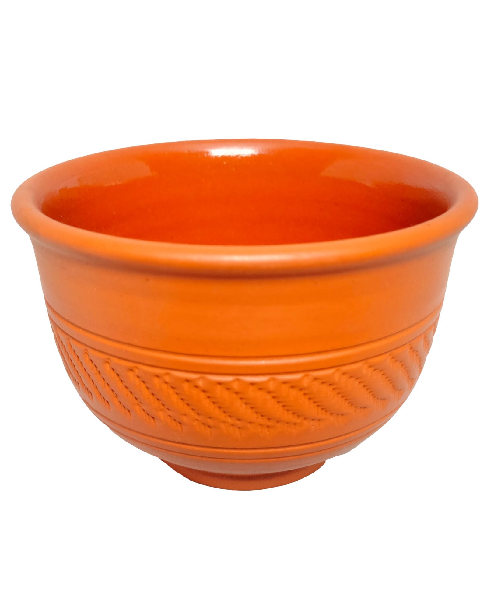 Dadaji Kraft Earthen Glazed Terracota Bowl -Set of 6 - Handcrafted Terracotta Glazes Small Katori- Orange Glaze(DKB2) - Image 2