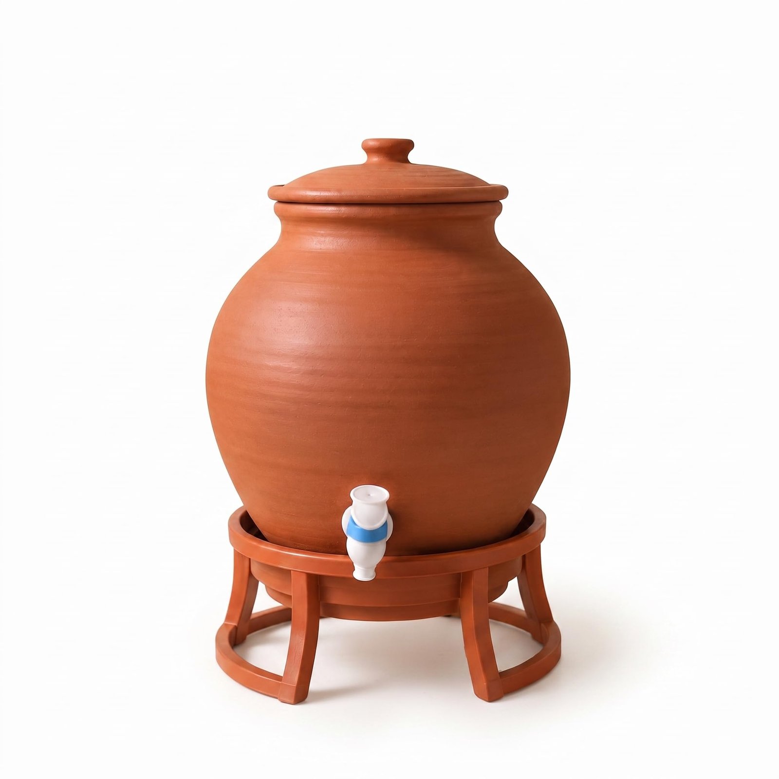 Matka Stand for Water Pot, Floor Standing Matka Holder with Stable Base, Decorative Earthen Pot Stand for Home Kitchen Office, Traditional Water Matka Support Stand, Strong Durable Design for Indian Clay Pot Storage and Serving