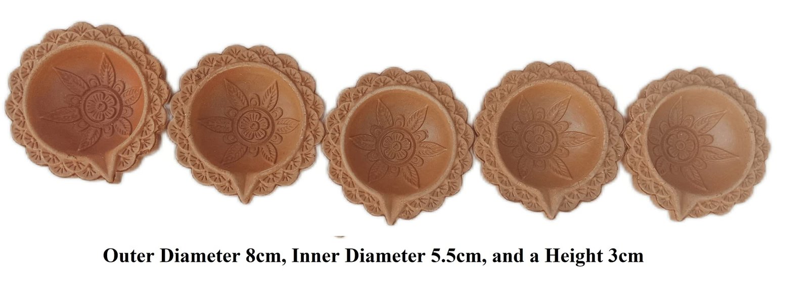 RUKDA Handmade Clay Diya for Diwali and Pooja (Medium, 108) - Image 5