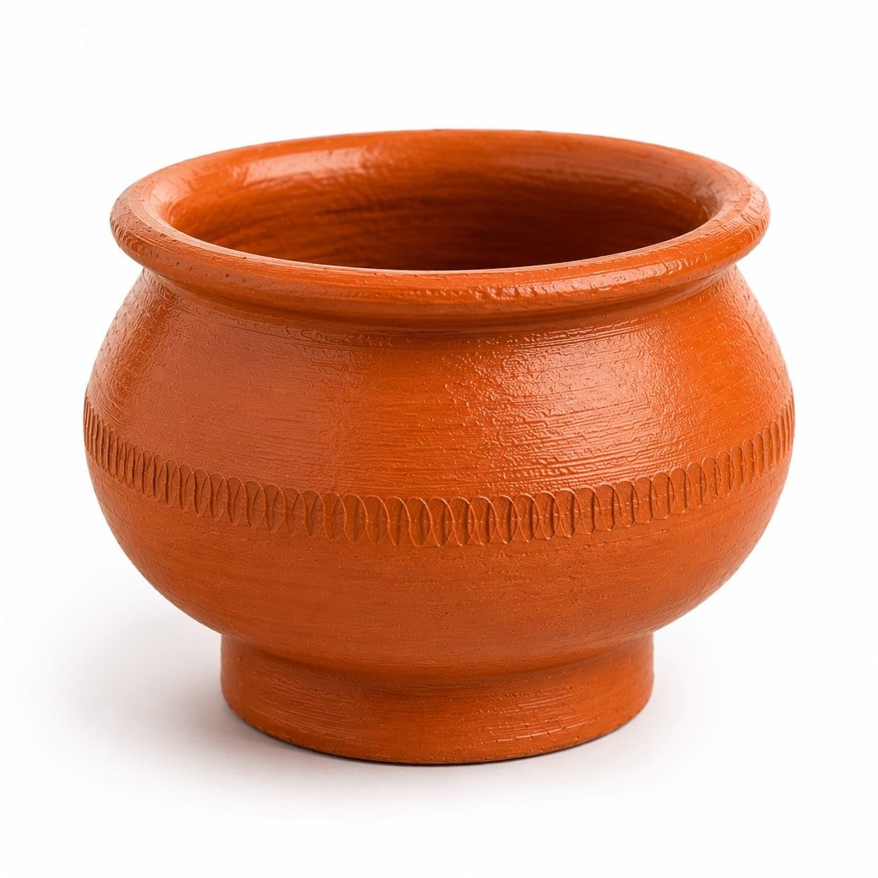 Clay Root Traditional Terracotta Clay Curry Pot Handmade | 100% Natural Earthen Mitti Matki | Red Clay Cooking Pot for Curry, Dal, Sabzi, Pizza Baking & Serving | Eco-Friendly Kitchen Cookware (6) - Image 6