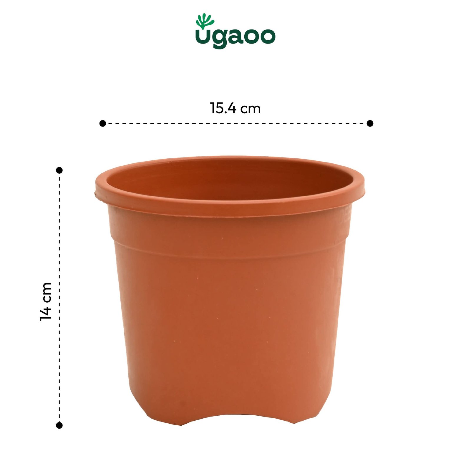 Ugaoo Garden Plastic Pots for Indoor Plants (6 inch, Brown/Terracotta Color, Set of 6) - Image 4