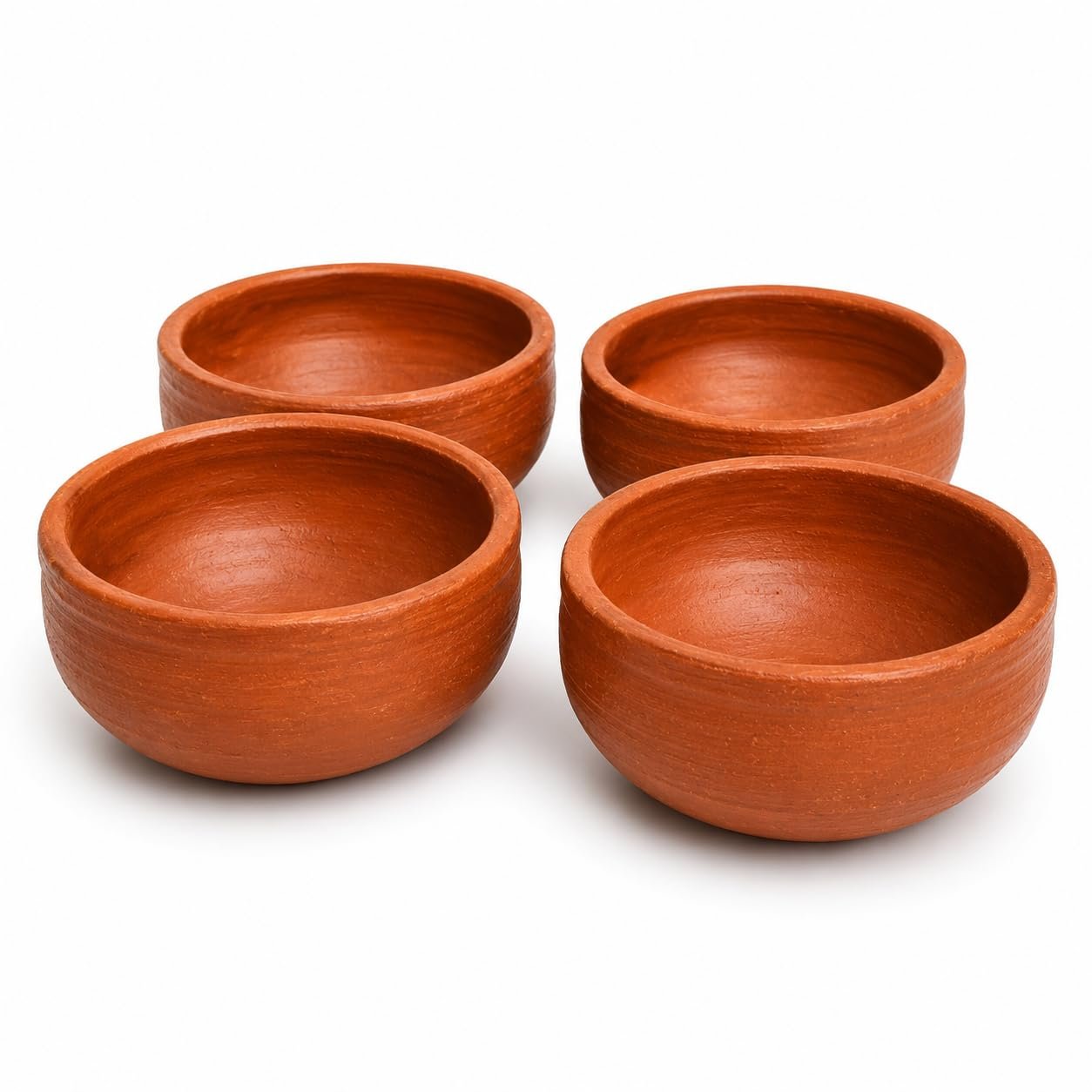 Traditional Handmade Terracotta Clay Bowl Set with Lid, Pack of 4 - Image 6