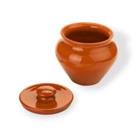 Stoneware Ramekin with Lid 17 fl oz 500 ml Clay Pot for Cooking