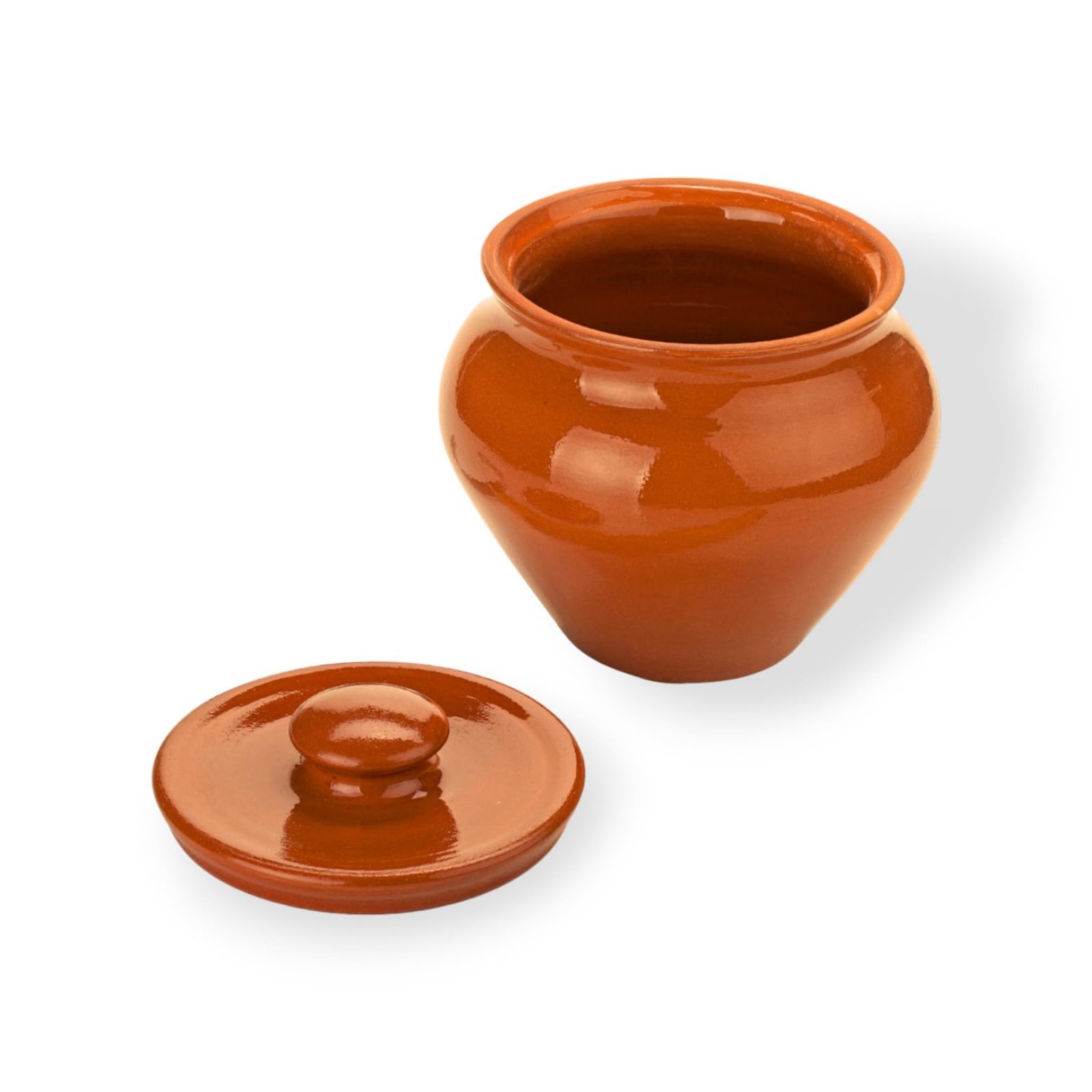 Stoneware Ramekin with Lid 17 fl oz 500 ml Clay Pot for Cooking
