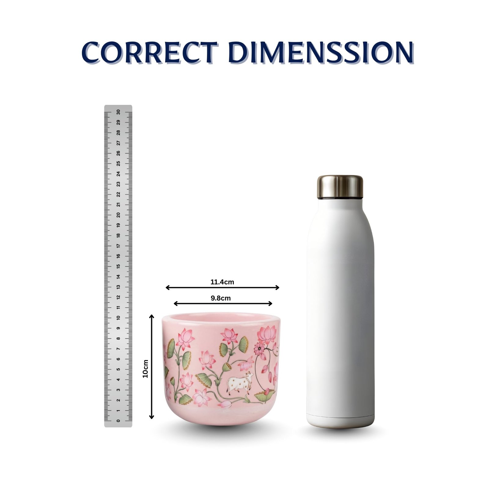 Nivirescent™ Terracotta Planter – Premium Glass Coated Planters for Home Decor | Artistic Flower Pots for Garden & Indoor | Table Top Decor (Pink, M) - Image 6