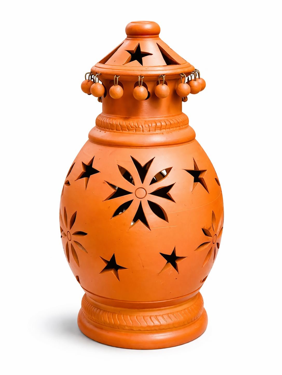 ShopMeFast Decorative Traditional Clay Terracotta Lantern, Hanging Lantern for Home Decor and Garden Decor (12 Inches) - Image 8