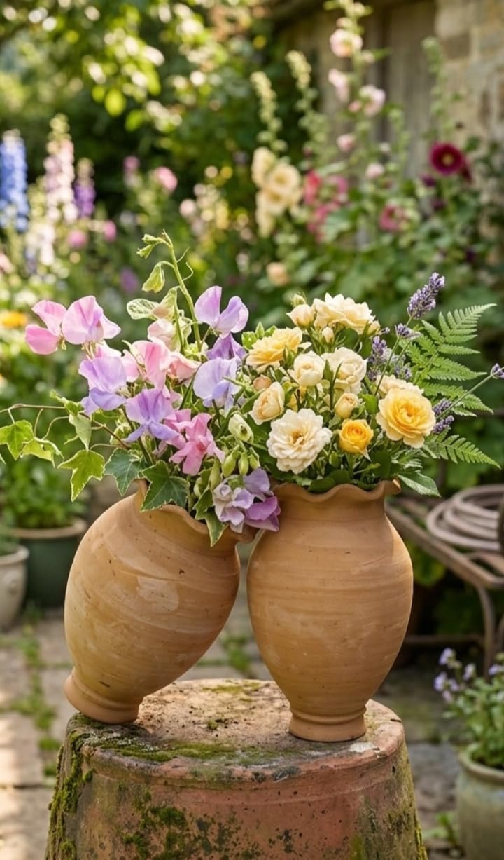 Terracotta Clay Flower Vase for Home Decor | Eco-Friendly Standard Size Earthen Pot | Traditional Clay Flower Pot for Living Room, Office, Table Decoration | Size Height 6" & Width 4" | Pack of 2 pic - Image 4