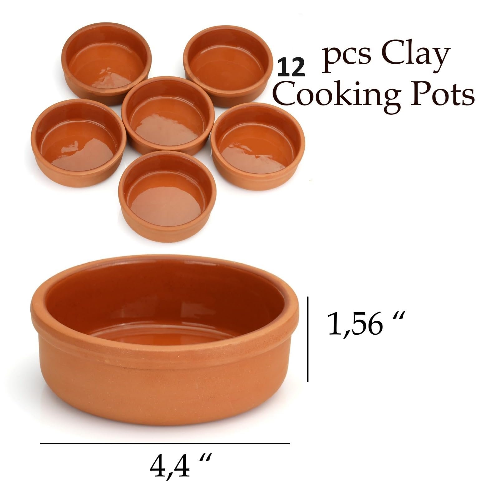 Areste Clay Pot for Cooking Pots,Terra Cotta-Rustic Clay Pan-Turkish,Indian,Spanish,Mexican Cazuela Dishware/Cookware -Vintage Cooking -Premium Terracotta Soup Bowl |Delicious Homemade Meals - Image 2