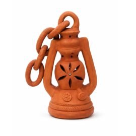 ShopMeFast Decorative Traditional Clay Terracotta Lantern, 23 cms, Hanging Lantern for Home Decor and Garden Decor