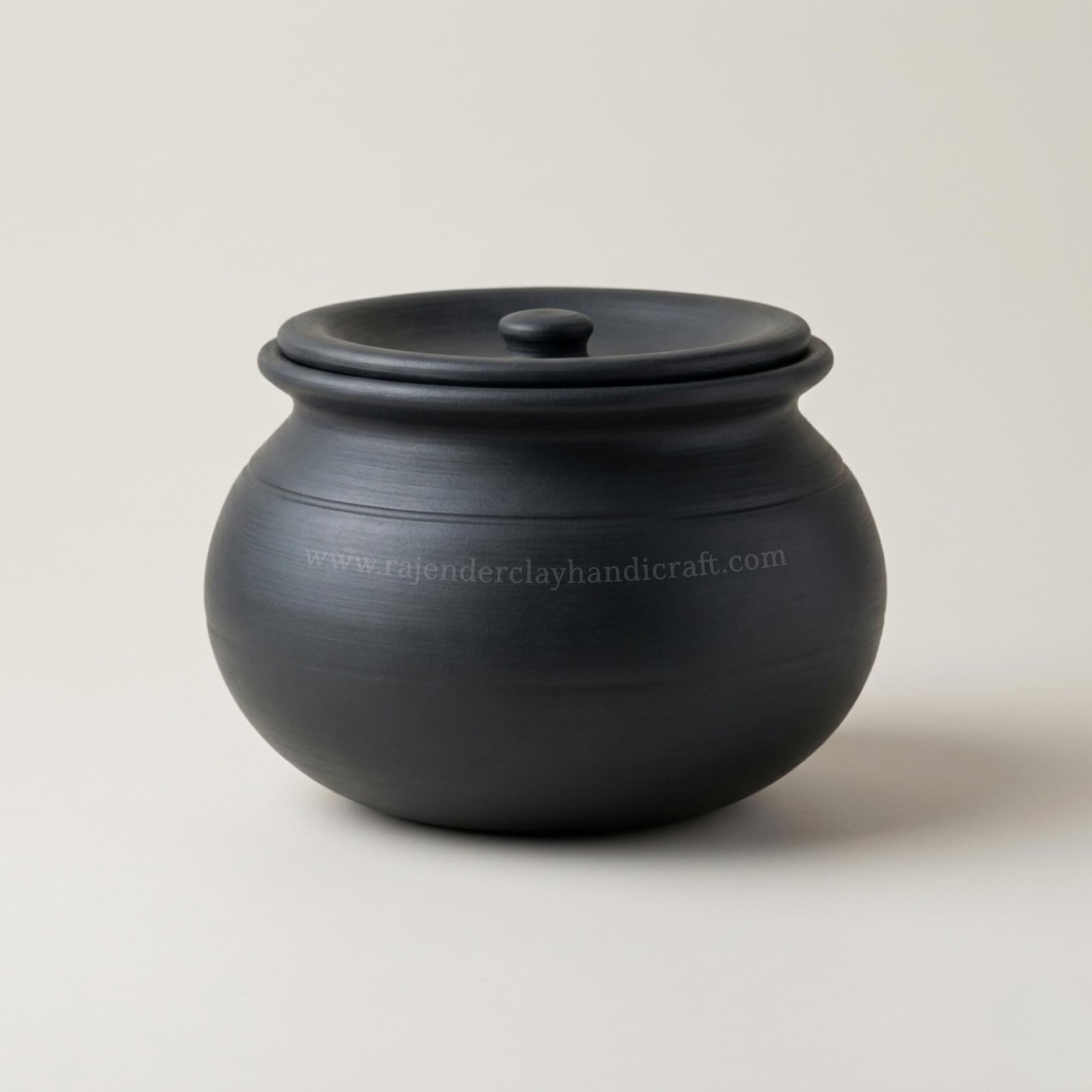 Black Mitti Handi 5 Liter | Handmade Clay Pot for Cooking | Earthen Cookware for Slow Cooking Dal, Curry, Biryani & Sabzi | Natural Eco-Friendly Chemical-Free | Retains Flavor | Gas Stove Safe