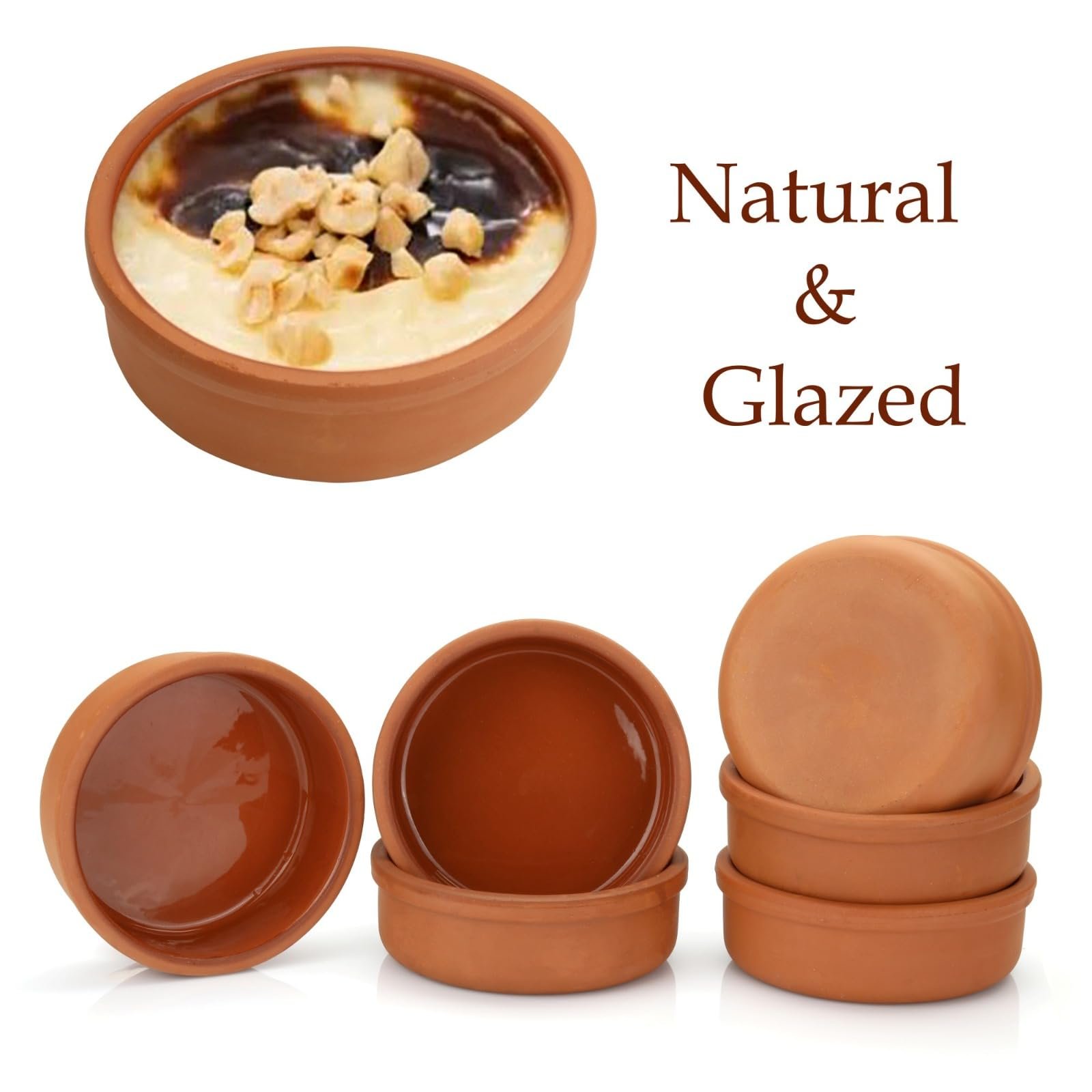 Areste Mexican Clay Cookware Set (Set of 6)- Terracotta Cooking Pots, Bowls, Plates, and Serving Dishes - Premium Spanish Earthenware for Baking, Yogurt, Kheer, Meat, Vegetables, Turkish Cuisine - Image 5
