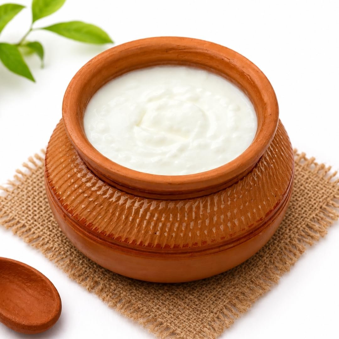 Handmade Clay Curd Pot with Lid Earthen Yogurt Setting Handi 500 ML - Image 3