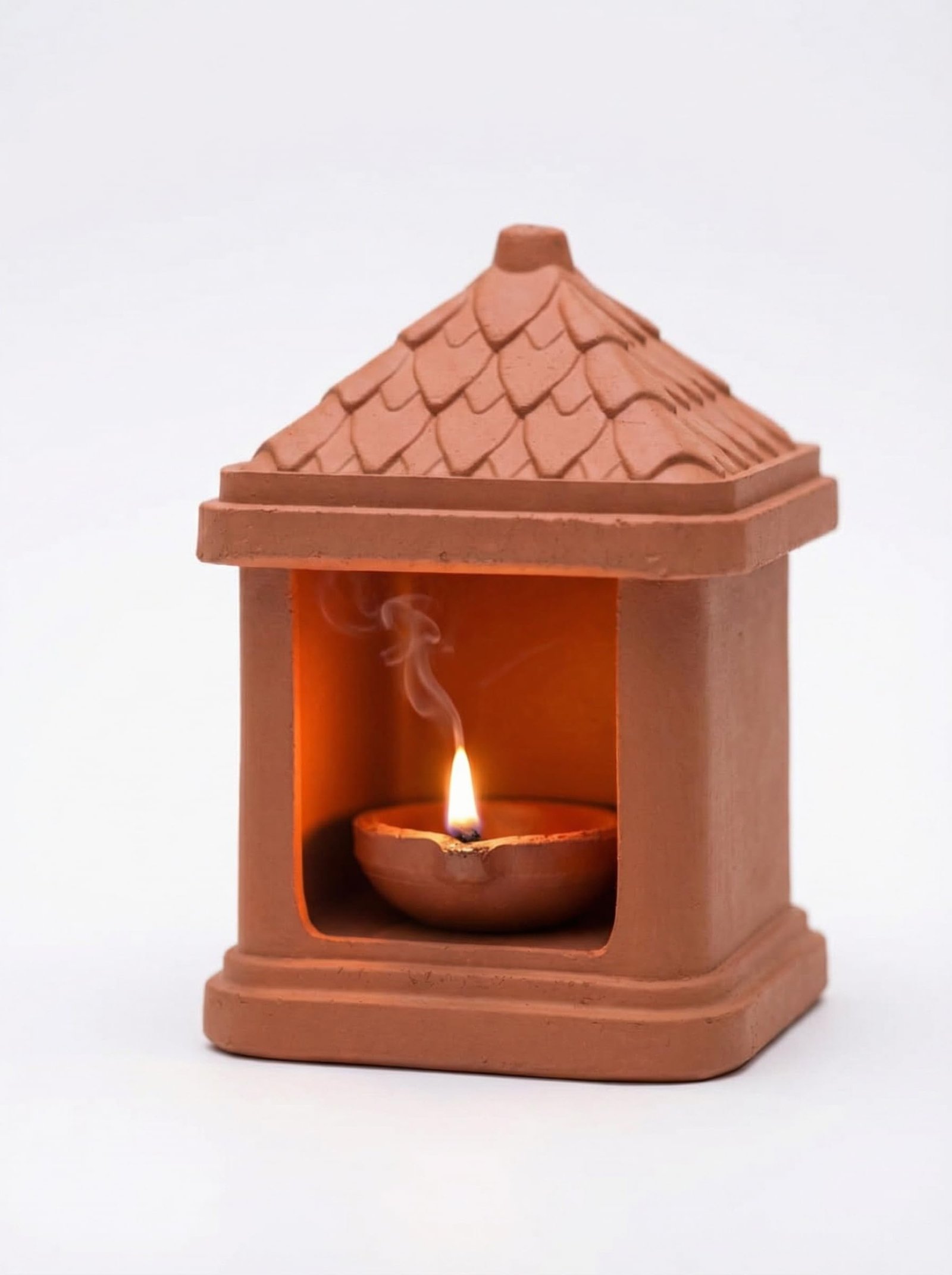 STARWOVEN Handcrafted Terracotta Akhand Narkel Diya Traditional Mitti Diya for Pooja, Tulsi Decor, Diwali & Festive Lighting | Eco-Friendly Home Décor | Ideal for Puja Ghar