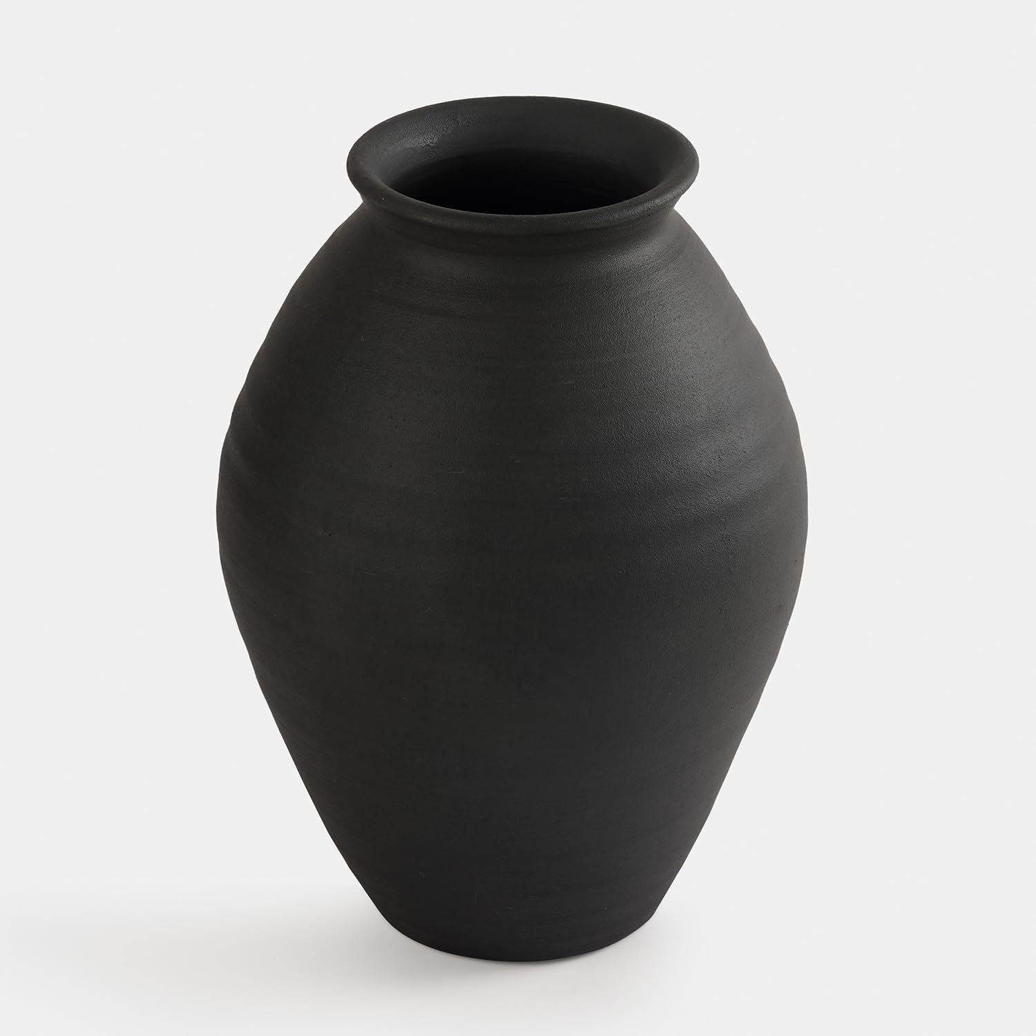 Pure Home + Living Charcoal Textured Terracotta Vase, Ideal for Home Décor, Flower Arrangements, Centerpieces, Living Room, Dining Table, Office, Modern Interiors, Parties & Gifting (Pack of 1) - Image 4