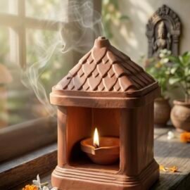 Handmade Terracotta Clay Diya for Puja, Tulsi Kyara, Balcony, 15 x 10 CM