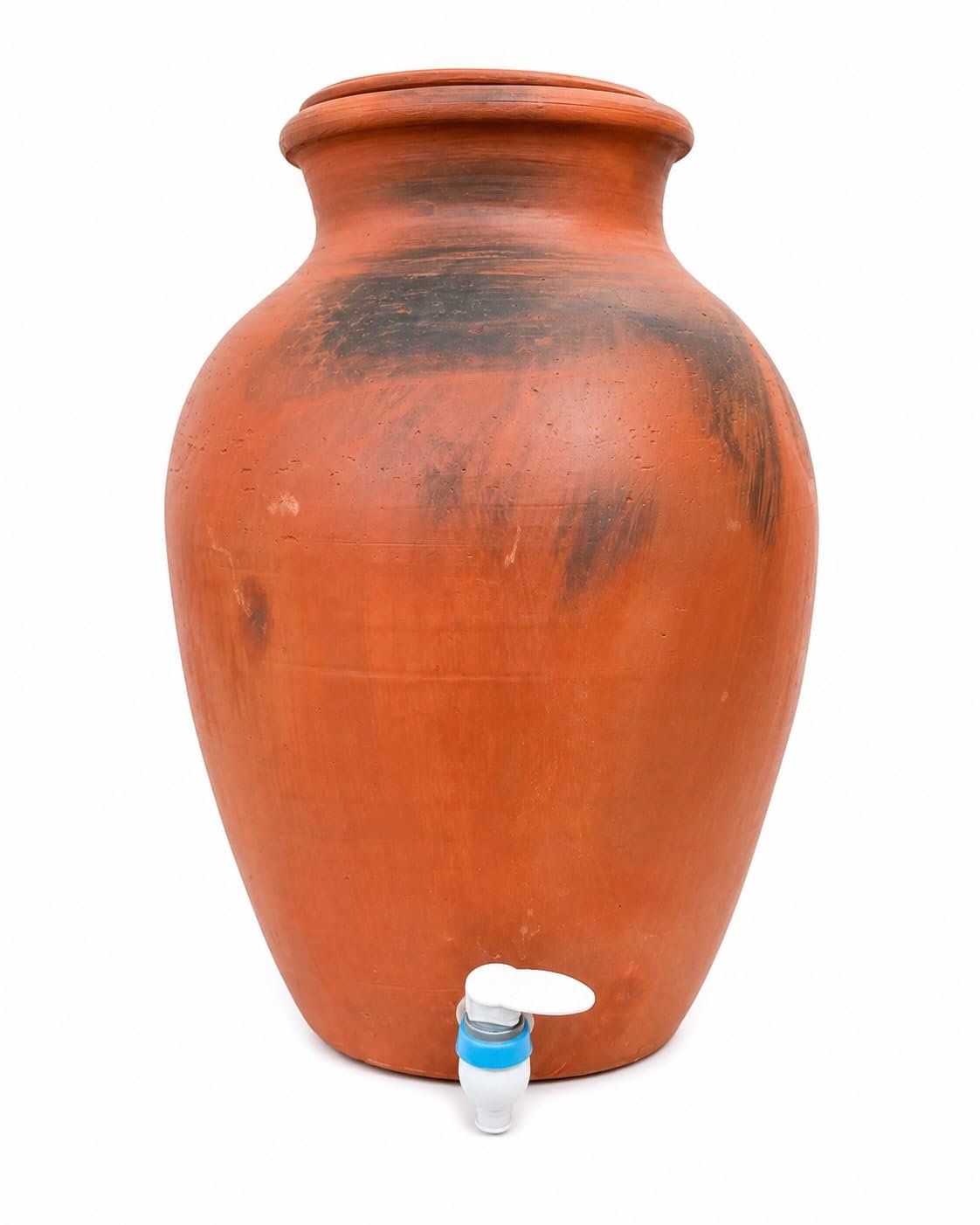 Laddugopal Handmade Earthen Clay Water Pot with Lid & 304 Stainless Steel tap