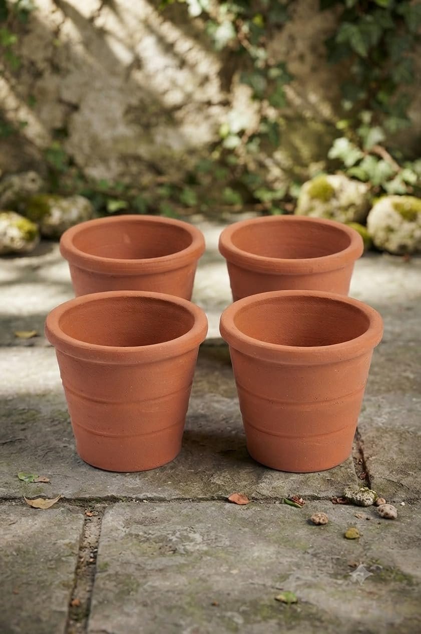 Small Terracotta Clay Pots, 7x6 cm, Set of 4 - Image 3
