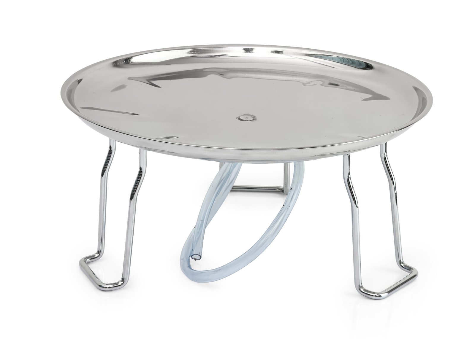 ASIAN Stainless Steel Dish Stand for Matka/Water Pot | Heavy Duty Holder with Pipe | Ideal for Kitchen & Home Use | Durable Rust-Free Steel Dish Base for Earthen Pots - Image 2
