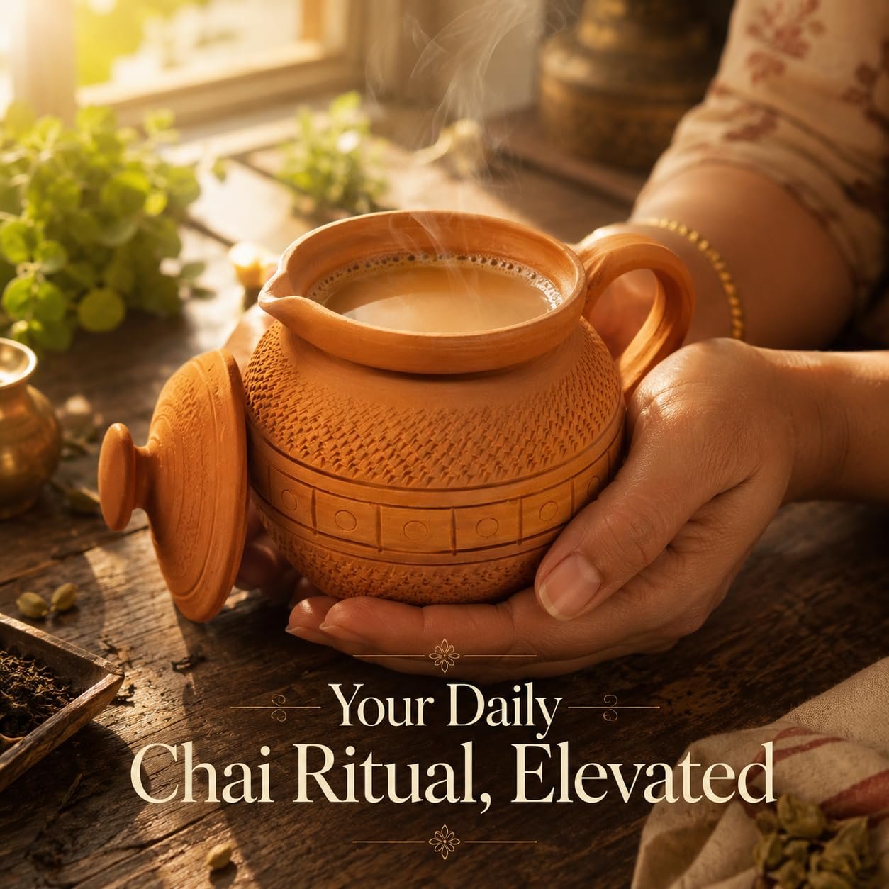 Handcrafted Terracotta Clay Milk Pot with Lid & Handle | Traditional Earthenware Doodh Patila for Serving | Natural Mitti Pot, Eco-Friendly, Heat Resistant | 400ml Capacity - Image 2