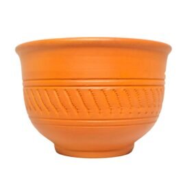 Dadaji Kraft Earthen Glazed Terracota Bowl -Set of 6 - Handcrafted Terracotta Glazes Small Katori- Orange Glaze(DKB2)