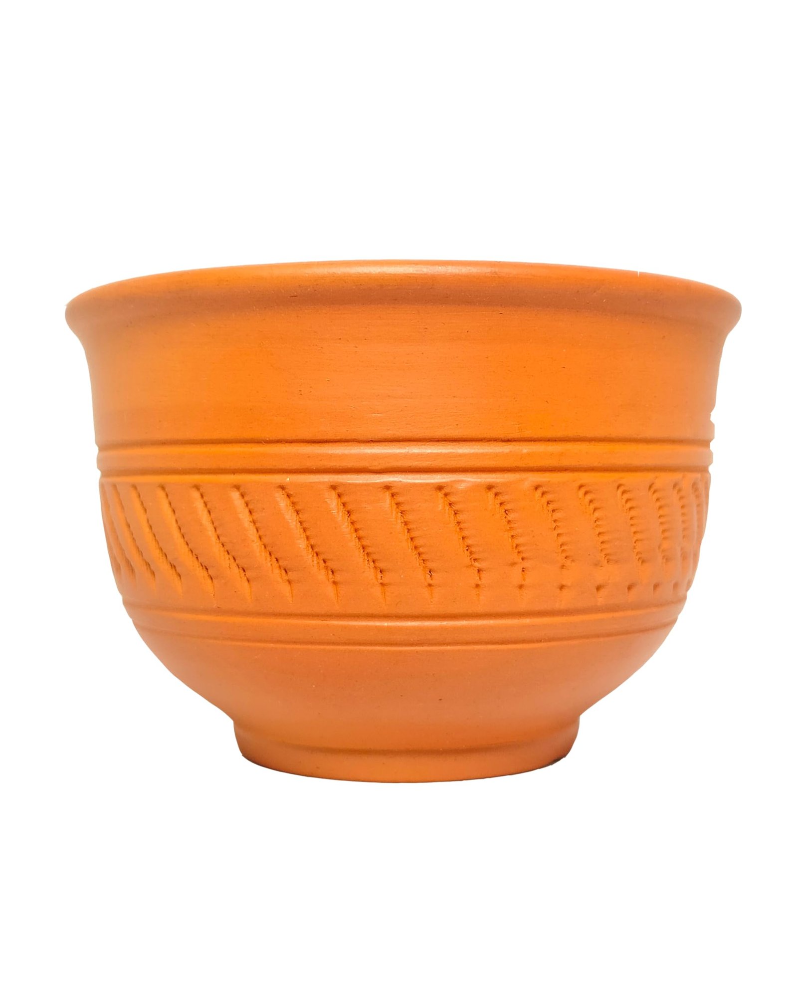 Dadaji Kraft Earthen Glazed Terracota Bowl -Set of 6 - Handcrafted Terracotta Glazes Small Katori- Orange Glaze(DKB2)