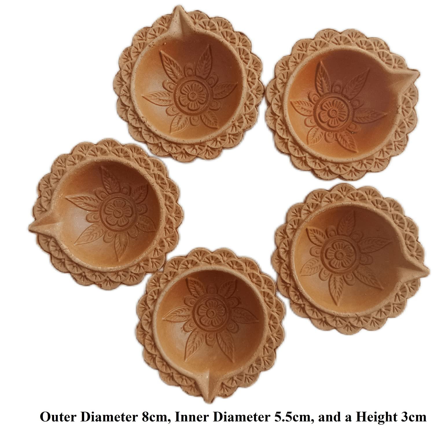 RUKDA Handmade Clay Diya for Diwali and Pooja (Medium, 108) - Image 4