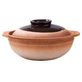 Ceramic Casserole Pot with Lid and Handles, 7.2'' Earthen Clay Cooking Pot