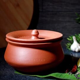 Earthen Clay Pot for Cooking (0.5 Liter, Regular) | Mitti Handi for Cooking & Curd Making | Traditional Natural Clay Cookware | Daal, Biryani, Dahi Handi, Mud Pot, Ambali Pot