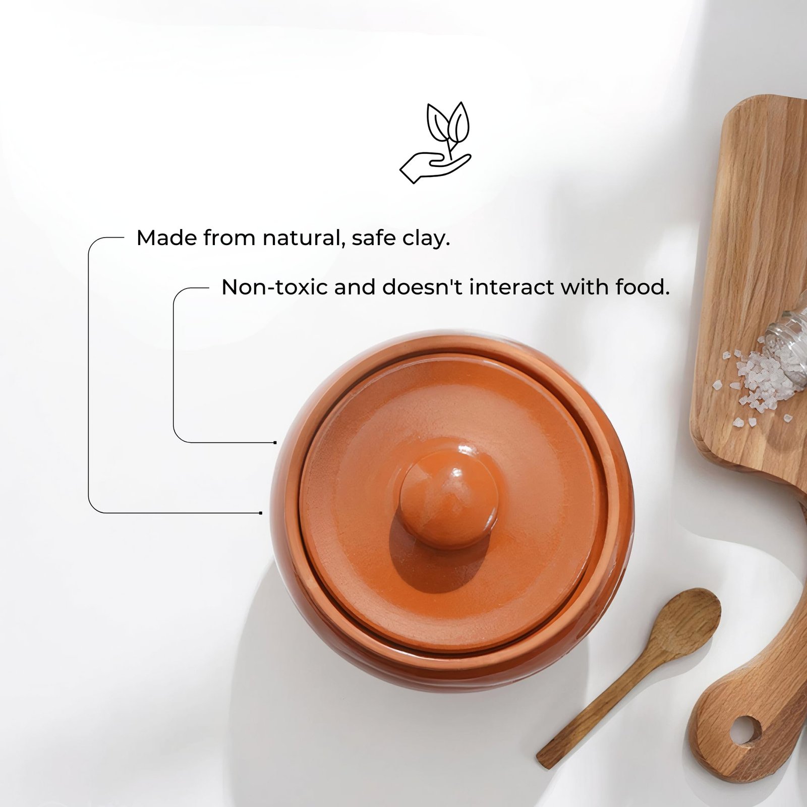 Stoneware Ramekin with Lid 17 fl oz 500 ml Clay Pot for Cooking - Image 7