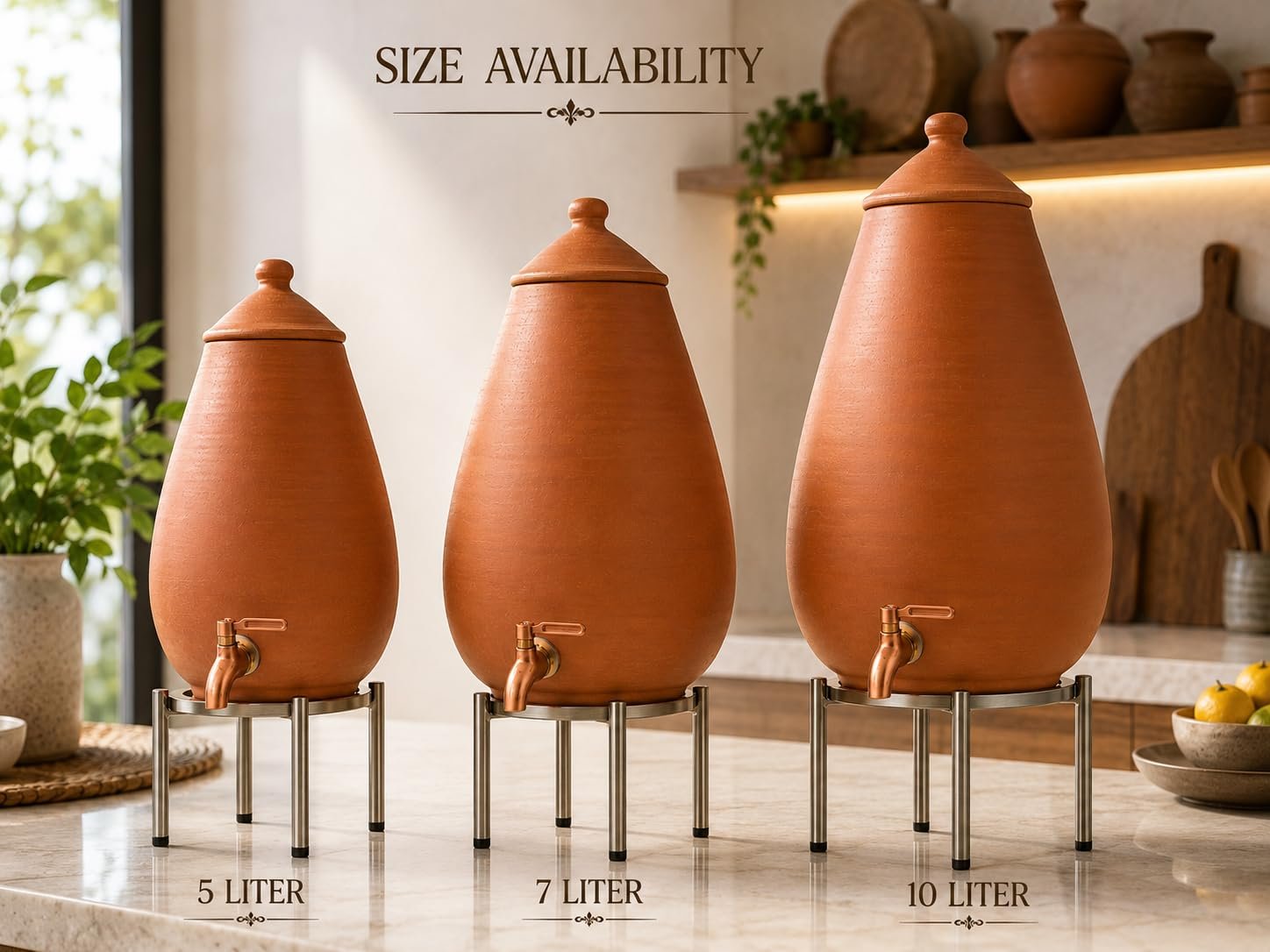 Desi Potters Oval Clay Water Camper with Tap - Image 5